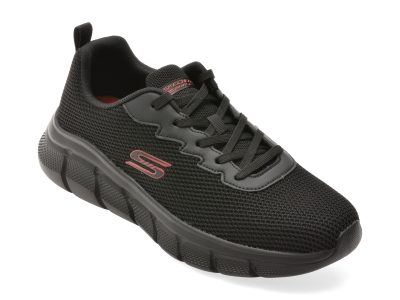 Pantofi sport SKECHERS negri, BOBS B FLEX, din material textil