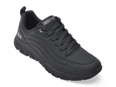 Pantofi sport SKECHERS negri, BOBS B LITE, din piele ecologica