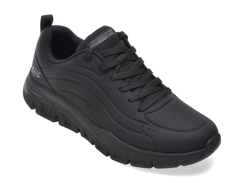 Pantofi sport SKECHERS negri, BOBS B LITE, din piele ecologica