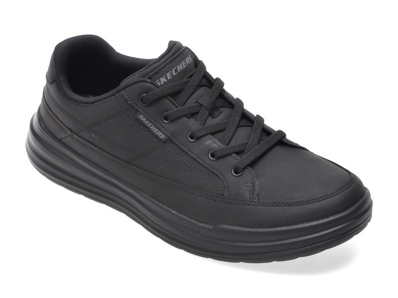Pantofi sport SKECHERS negri, STERLING, din piele ecologica