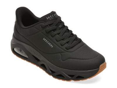 Pantofi sport SKECHERS negri, UNO GLIDE-STEP, din piele ecologica