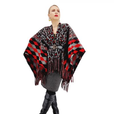 Poncho din lana cu blanita Sanda 14