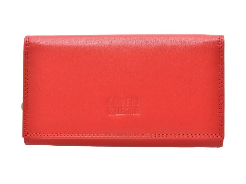 Portofel COVERI COLLECTION rosu, 408155, din piele naturala