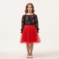 Rochita fetite stilizata traditional cu tulle 3