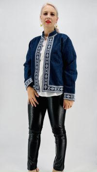 Sacou denim brodat Ceci 2