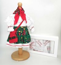 Set Botez Traditional a,     Costum Traditional Fetite Floral 2 - 2 piese   costumas si trusou brodat