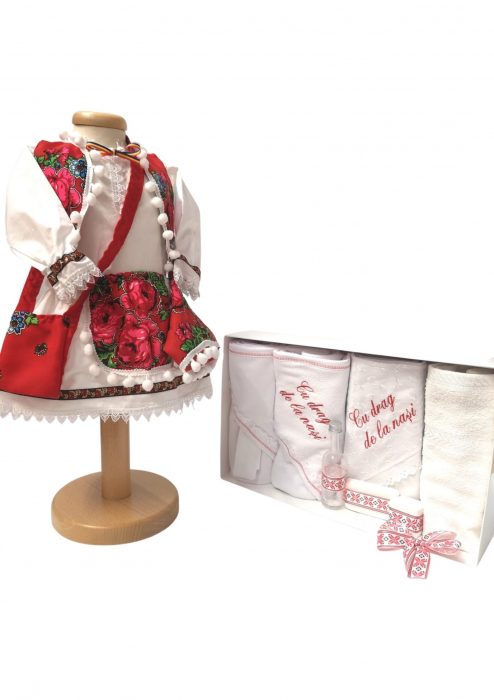 Set Botez Traditional a,     Manuela a,     2 piese   costumas si trusou brodat