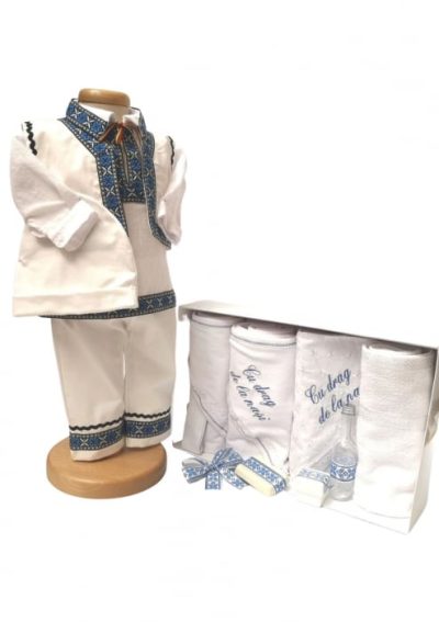 Set Botez Traditional Adi 2 a    2 piese   costumas traditional si trusou brodat