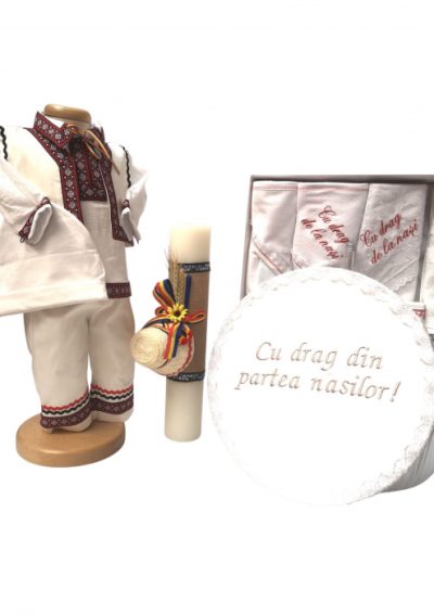 Set Botez Traditional Adi 2 a    3 piese   costumas traditional, cutie brodata si trusou brodat