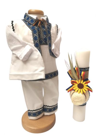 Set Botez Traditional Adi   lumanare si costumas traditional