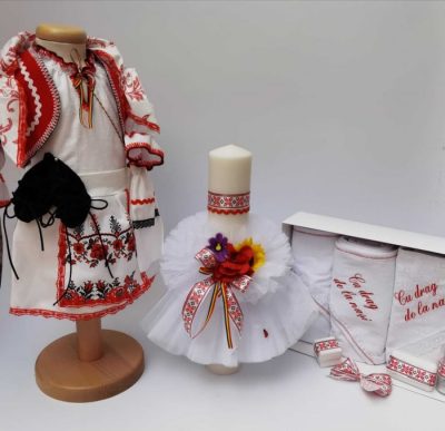 Set Botez Traditional Marina 3 - 3 piese   Botez Traditional : costumas , trusou si lumanare