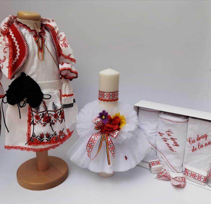 Set Botez Traditional Marina 3 - 3 piese   Botez Traditional : costumas , trusou si lumanare