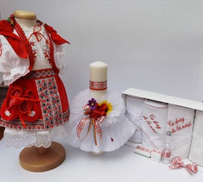Set Botez Traditional Marina 8 - 3 piese   Botez Traditional : costumas, lumanare si trusou