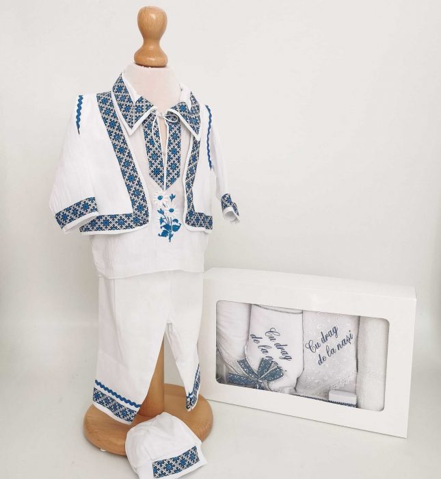 Set Botez Traditional Raul 21 a,     2 piese   costumas traditional si trusou Botez Traditional