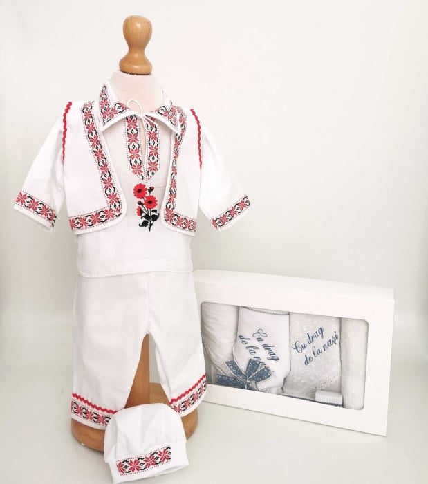 Set Botez Traditional Raul 24 a,     2 piese   costumas traditional si trusou Botez Traditional