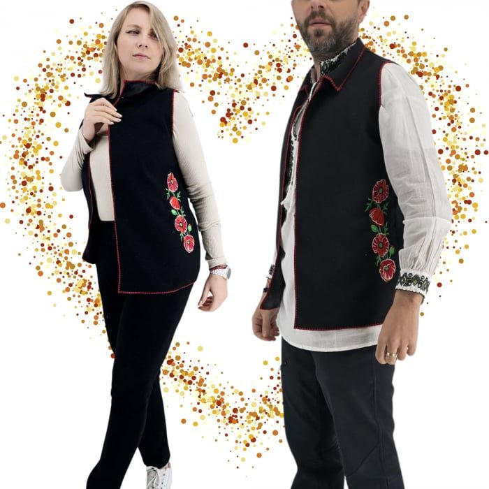 Set Cuplu 633   Set 2 veste cu broderie