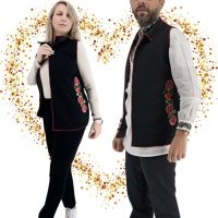 Set Cuplu 633   Set 2 veste cu broderie
