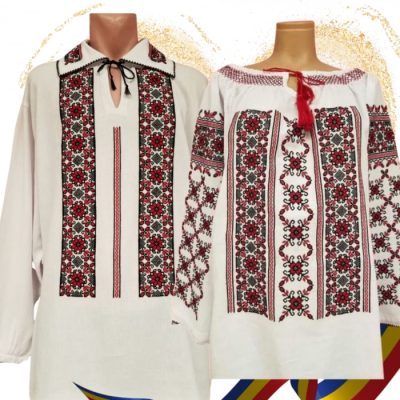Set Traditional Cuplu 590   Camasi traditionale cu broderie