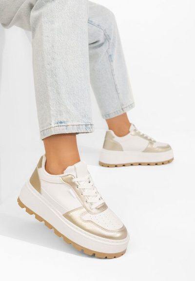 Sneakers cu platformă Arielia albi