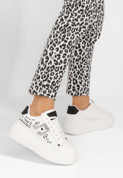 Sneakers cu platforma Melysa albi