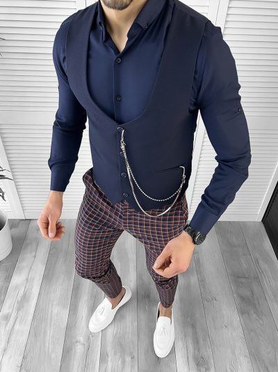 Tinuta barbati smart casual Pantaloni + Camasa+Vesta 10408