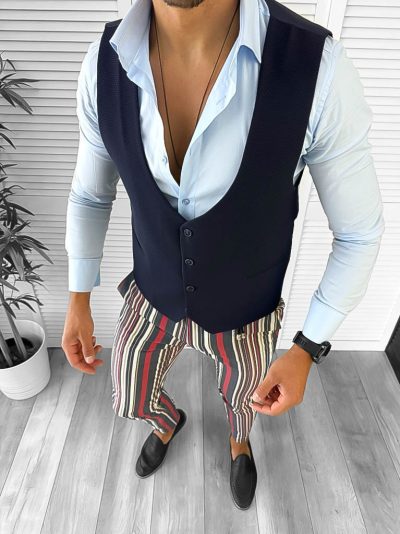 Tinuta barbati smart casual Pantaloni + Camasa+Vesta 12653  E