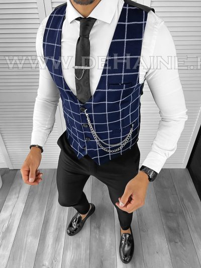 Vesta barbati eleganta slim fit bleumarin B8105 D2-2.4