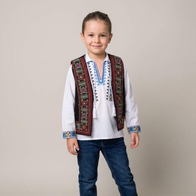 Vesta broderie pentru baietei Sile