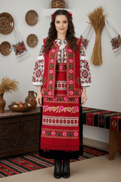 Vesta din stofa traditionala Draga 2