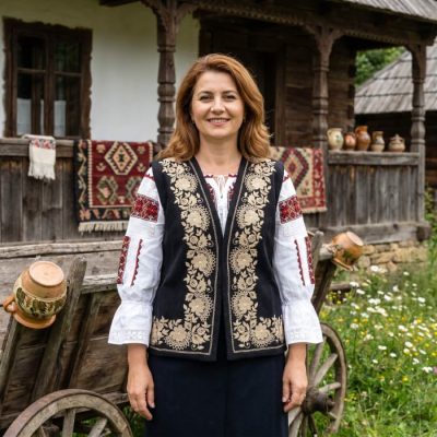 Vesta din stofa traditionala Liliana 2