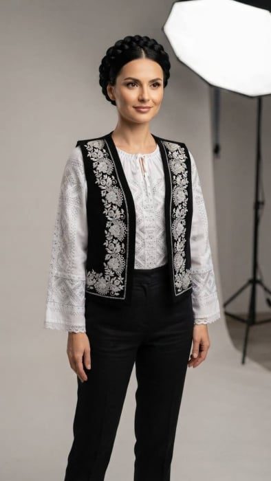 Vesta din stofa traditionala Liliana