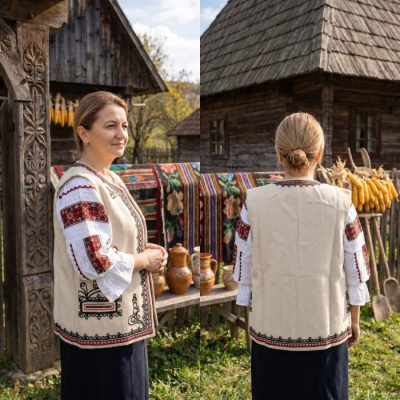 Vesta din stofa traditionala Lucia
