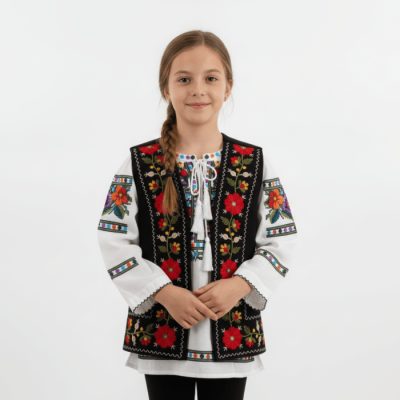 Vesta Traditionala copii negru 10